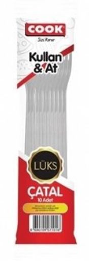 COOK LÜKS PLASTİK ÇATAL 10'LU. ürün görseli
