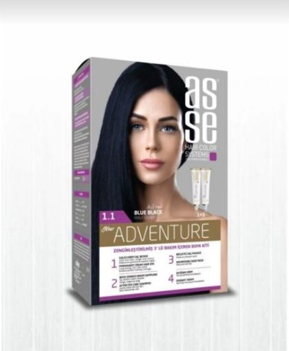 ASSE SAÇ BOYASI (1.1) MAVİ SİYAH 50+50 ML. ürün görseli