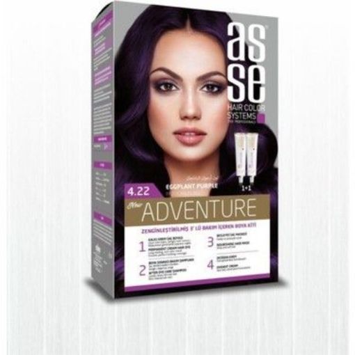 ASSE SAÇ BOYASI (4.22) PATLICAN MORU 50+50 ML. ürün görseli