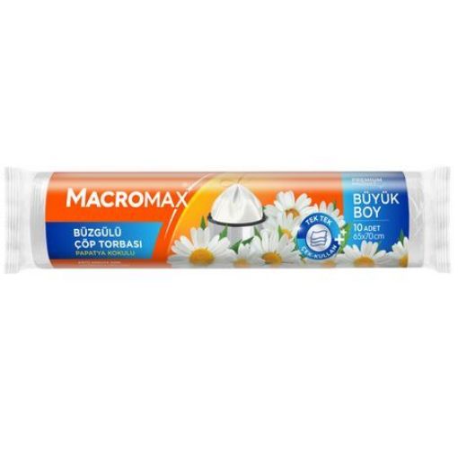 MACROMAX ÇÖP POŞETİ BÜZGÜLÜ PAPATYA 10'LU. ürün görseli