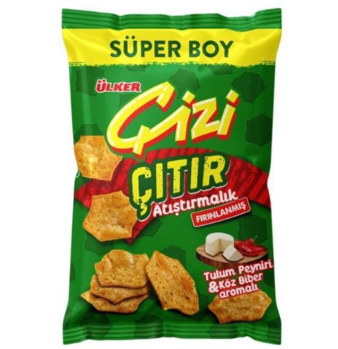 ÜLKER ÇİZİ ÇITIR PEYNİR&KÖZ BİBER 120 GR. ürün görseli