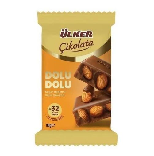 ÜLKER ÇİKOLATA  DOLU DOLU BADEM 80 GR. ürün görseli