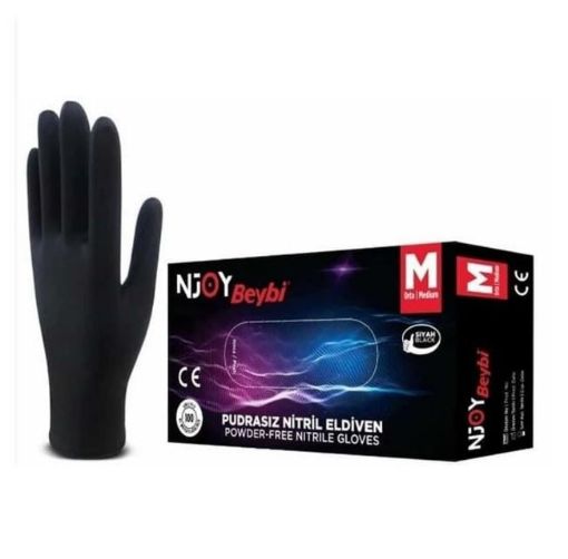 BEYBİ NİTRİL MUAYE. ELD. SİYAH M BOY 100'LÜ. ürün görseli