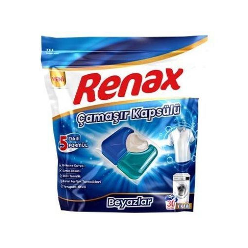 RENAX ÇAM.MAKİNE KAPSÜLÜ 30 LU BEYAZLAR. ürün görseli
